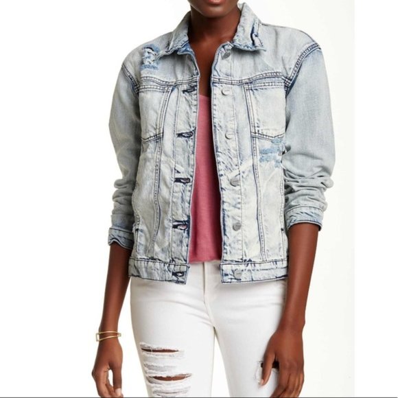 RVCA Jackets & Blazers - RVCA Denim Distressed Light Wash Jacket
